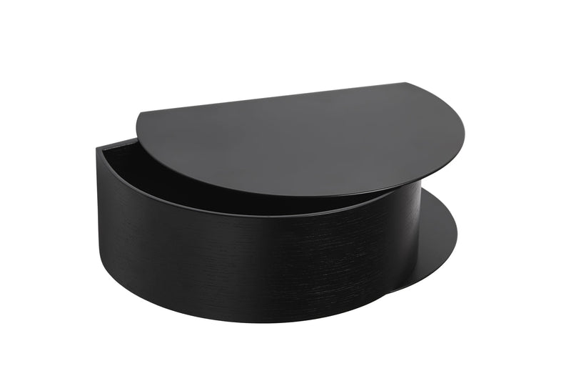 Wallie Wall Drawer - Woud - Shelving - Black Metal w/ Oak - HORNE