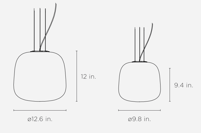 AB Pendant Light - CITTA Pendants - Small - Frosted Clear - HORNE