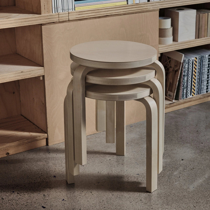 Alvar Aalto Stool 60 - Artek Stools + Benches + Ottomans - Wild Birch - HORNE