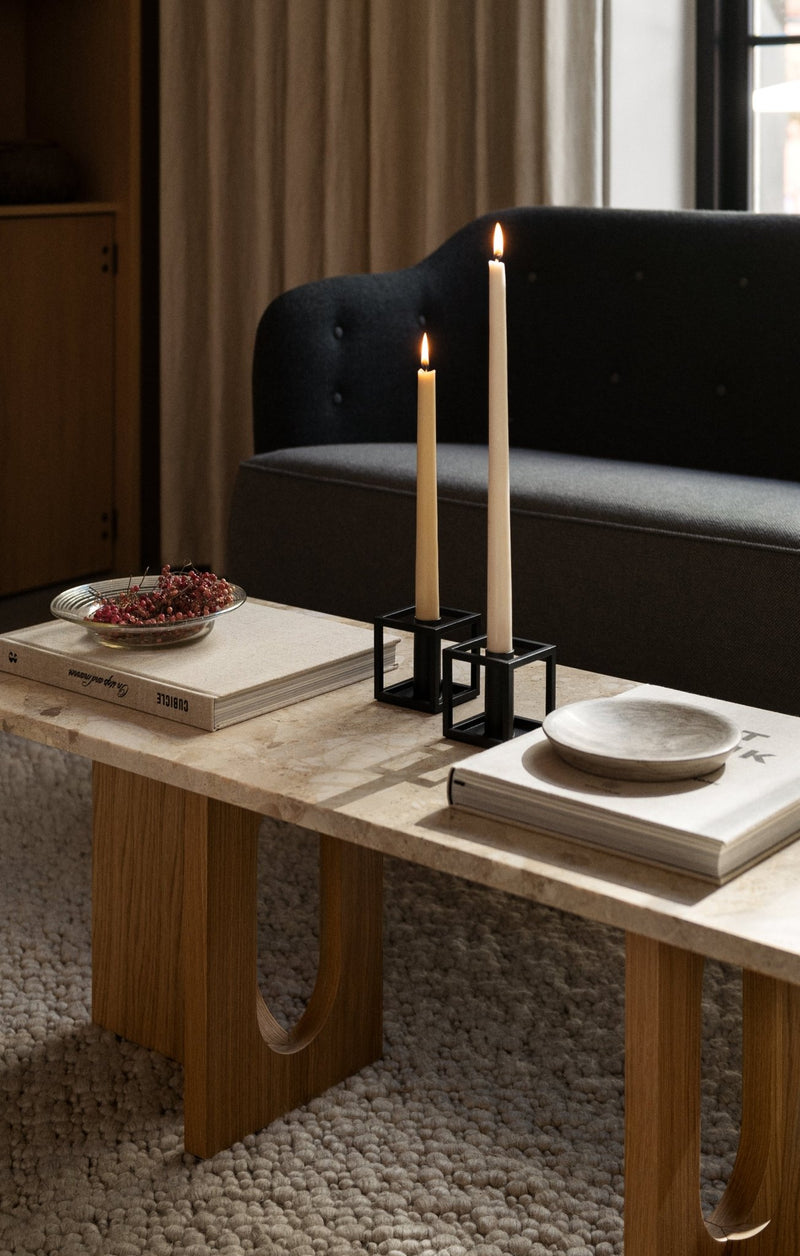 Androgyne Lounge Table - Wood - Audo Copenhagen - Coffee Tables - Dark Stained Oak - Kunis Breccia Sand - HORNE