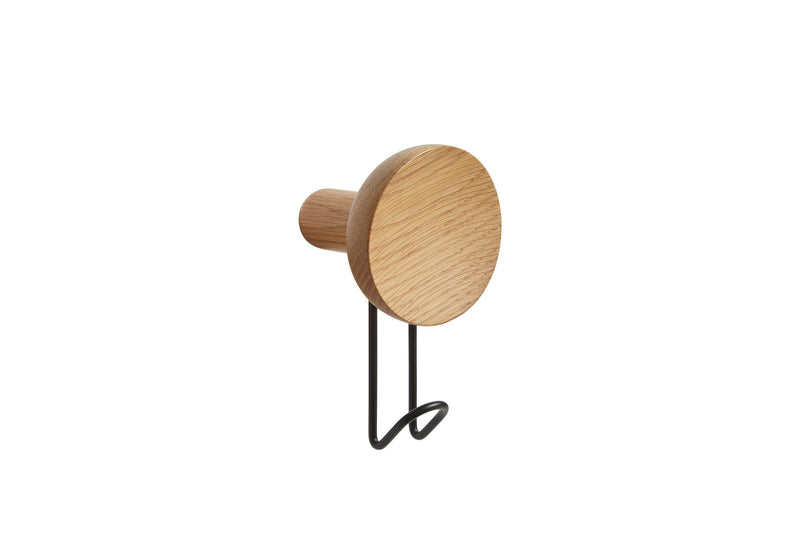 Around Wall Hanger - Large - Woud Hangers & Hooks - Oak/Satin brass - HORNE