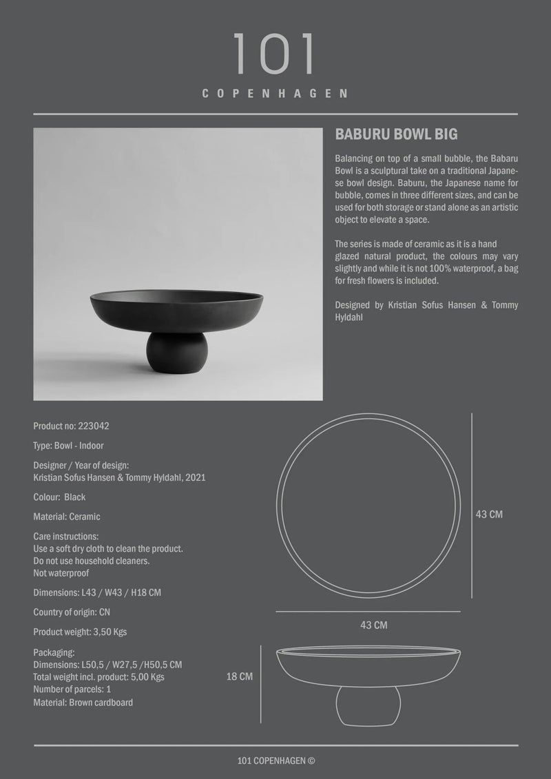 Baburu Bowl - 101 Copenhagen Serveware - Birch - Big - HORNE