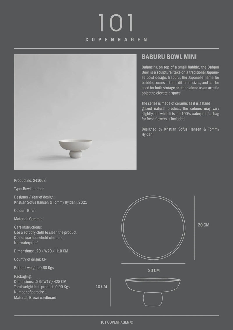 Baburu Bowl - 101 Copenhagen Serveware - Birch - Big - HORNE