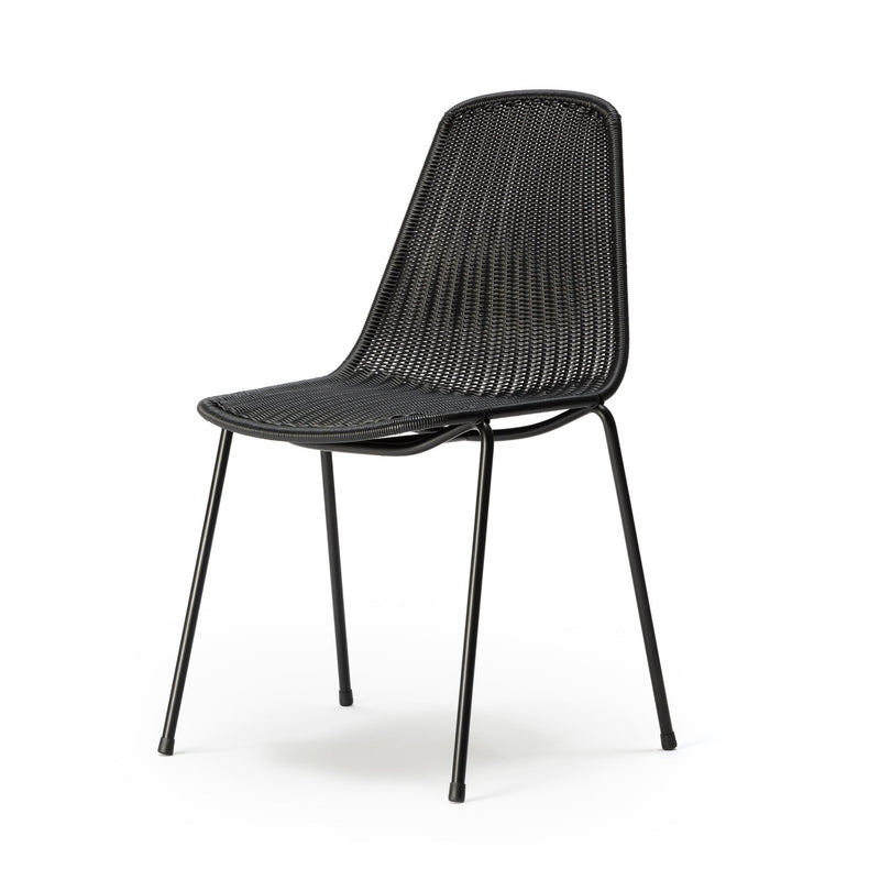 Basket Outdoor Dining Chair - Feelgood Designs - Outdoor Furniture - Wheat Seat/ Black Frame - HORNE
