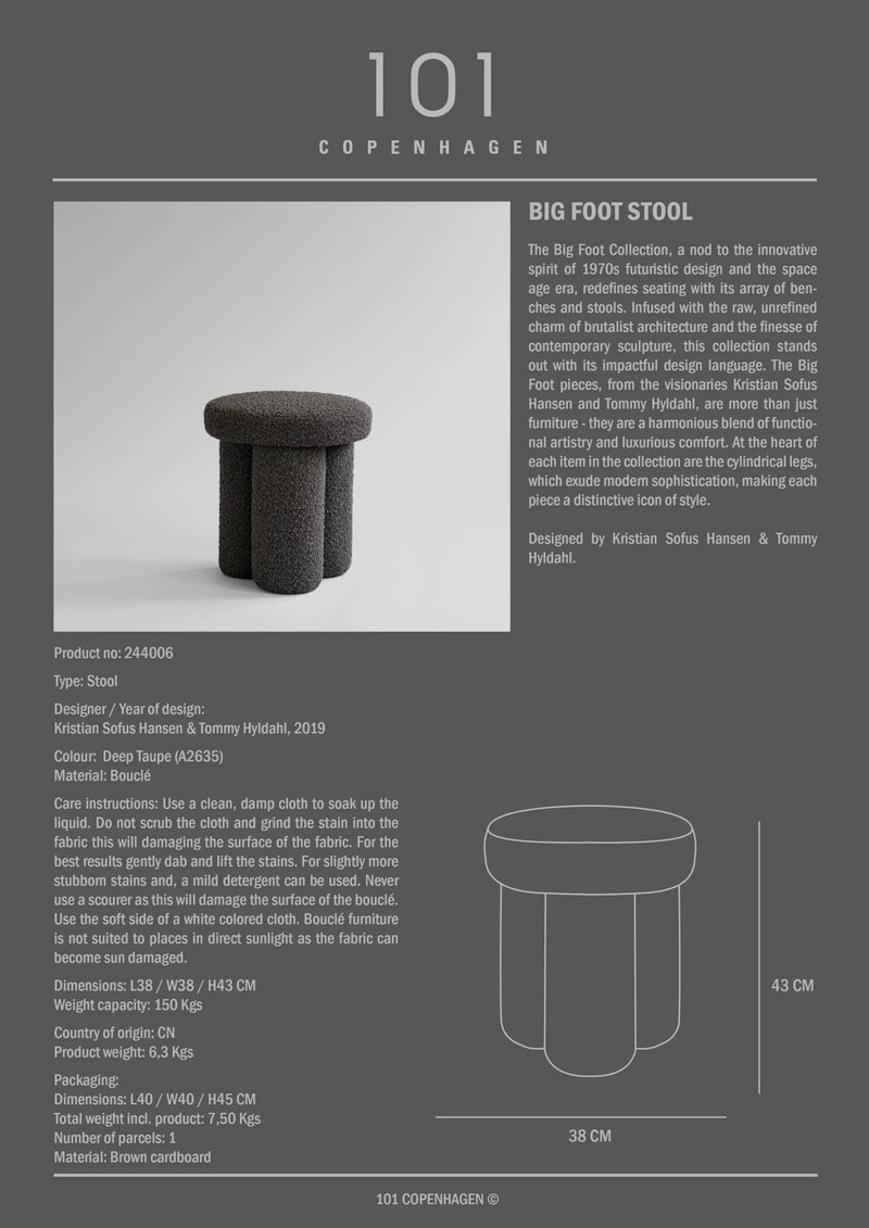 Big Foot Stool - 101Copenhagen - Stools + Benches + Ottomans - Sheepskin - HORNE