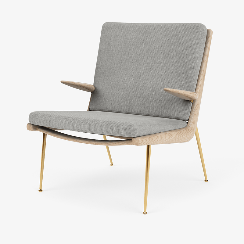 Boomerang Lounge Chair w/ Armrest - Oiled Oak w/ Brass - &Tradition Chairs - Hot Madison 988 - HORNE