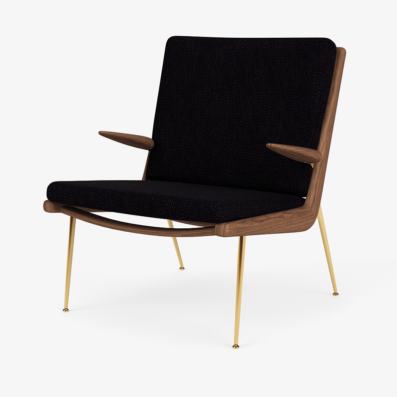 Boomerang Lounge Chair w/ Armrest - Oiled Walnut w/ Brass - &Tradition Chairs - Hot Madison 988 - HORNE