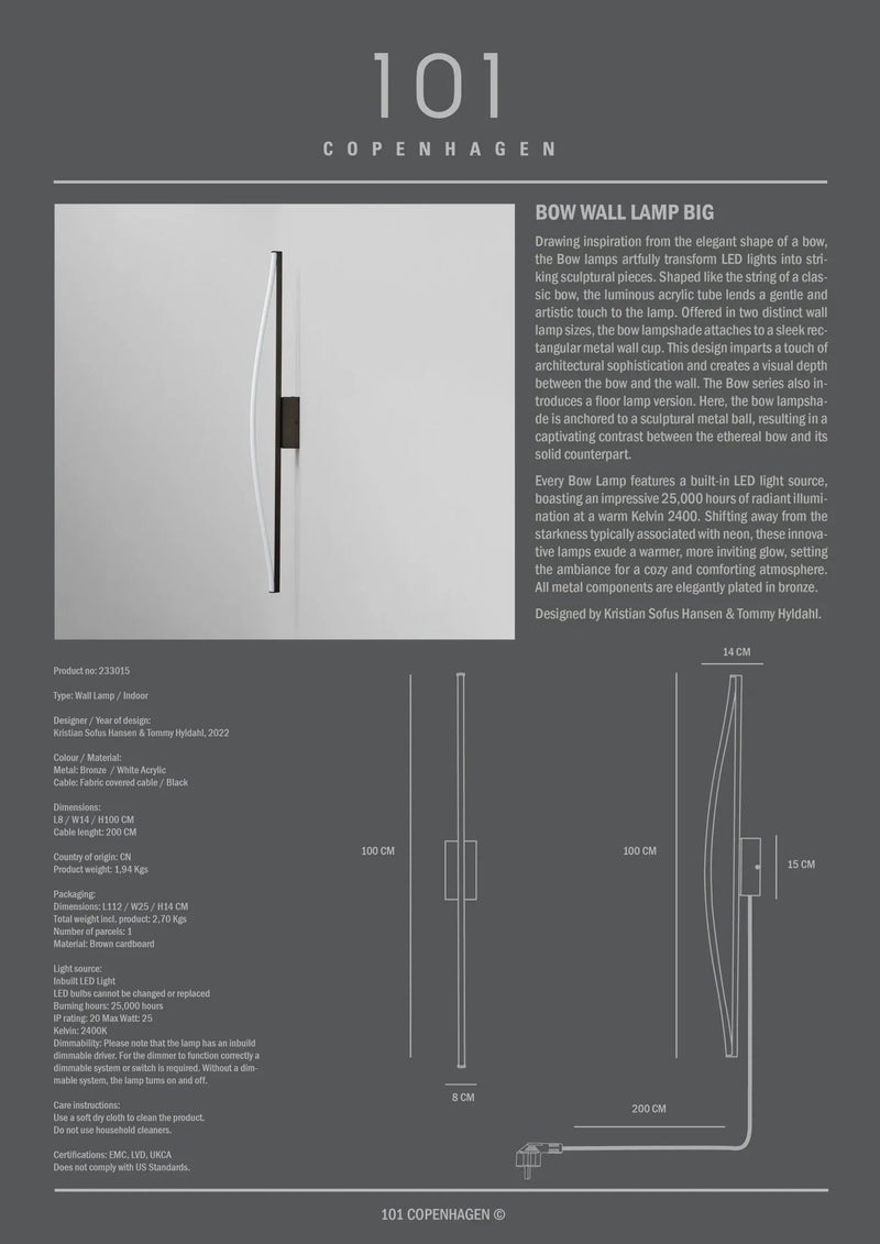 Bow Wall Lamp - 101 Copenhagen Lighting - Big - HORNE