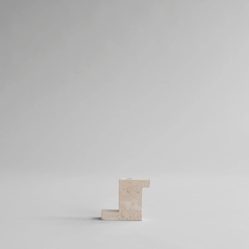 Brick Candle Holder - 101 Copenhagen Candle Holders - Calacatta - Low - HORNE