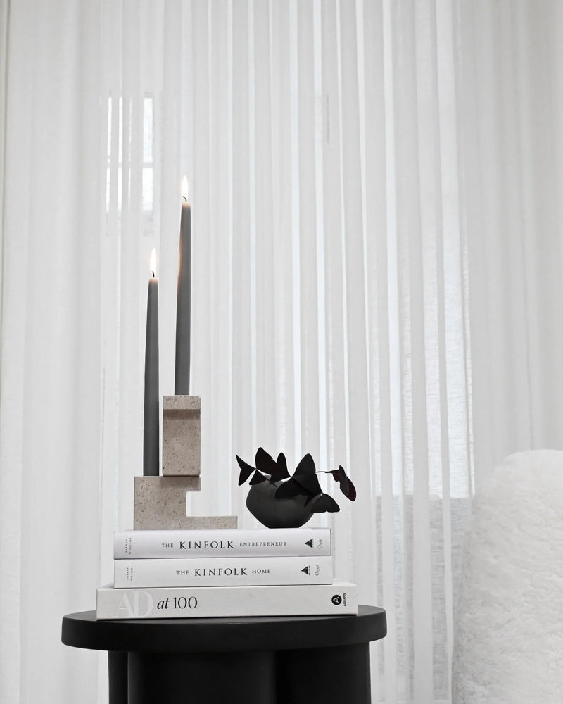 Brick Candle Holder - 101 Copenhagen Candle Holders - Calacatta - Low - HORNE