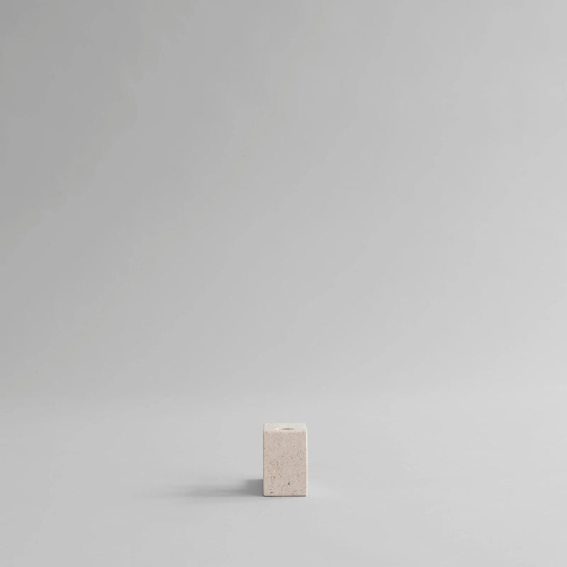 Brick Candle Holder - 101 Copenhagen Candle Holders - Calacatta - Low - HORNE