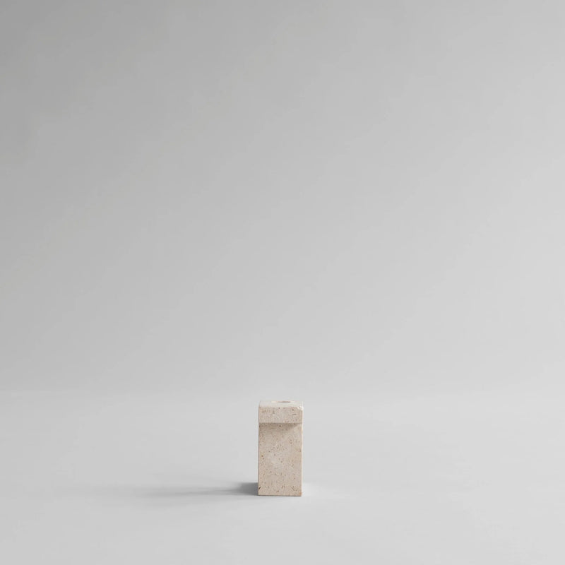 Brick Candle Holder - 101 Copenhagen Candle Holders - Calacatta - Low - HORNE
