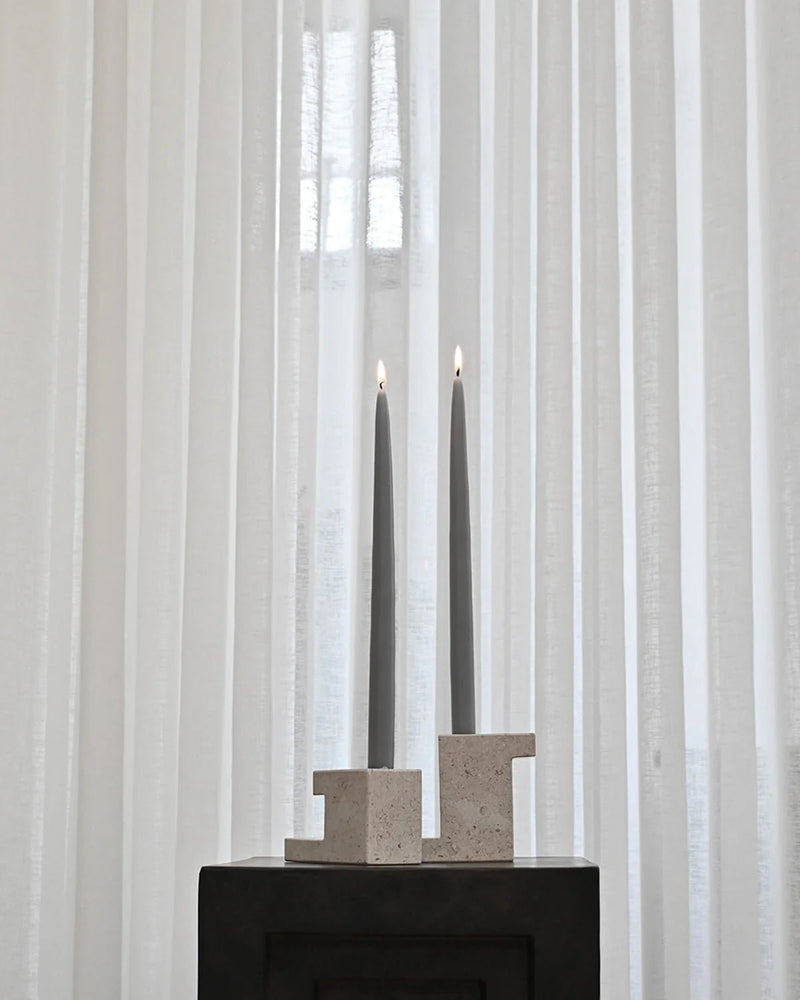 Brick Candle Holder - 101 Copenhagen Candle Holders - Calacatta - Low - HORNE
