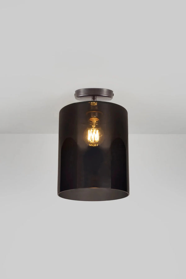 Brompton Size 3 Ceiling Light - Original BTC Floor Lamps - Weathered - Anthracite Glass - HORNE