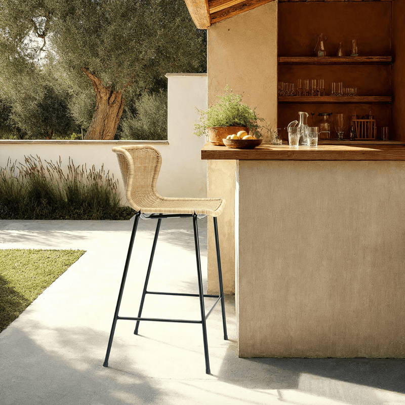 C603 Rattan Counter Stool - Feelgood Designs - Stools + Benches + Ottomans - Natural - HORNE