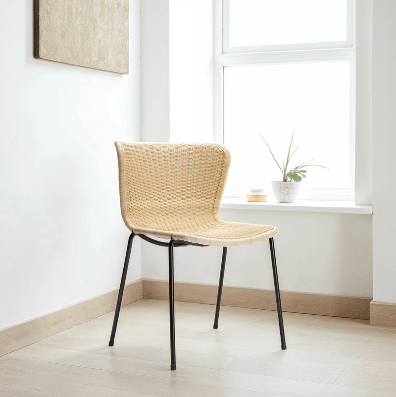 C603 Outdoor Dining Chair - Feelgood Designs - Outdoor Furniture - Wheat Seat/ Black Frame - HORNE