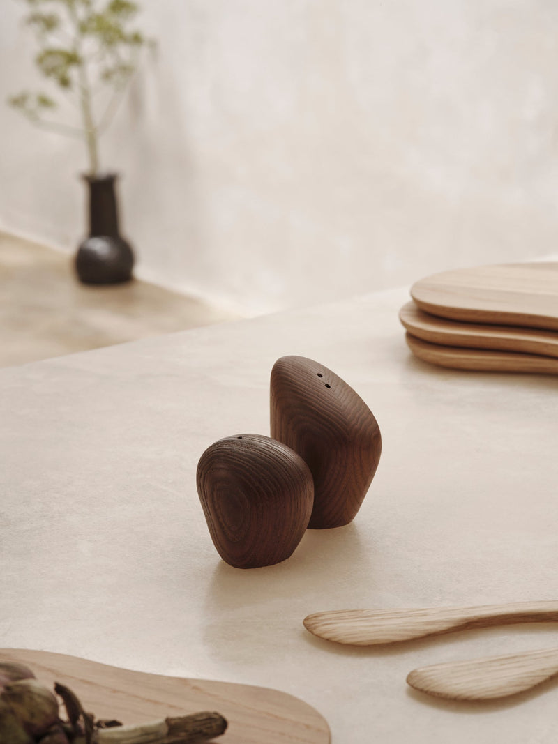 Cairn Salt and Pepper Shakers - Set of 2 - Ferm Living - Kitchen Tools - Ash - HORNE