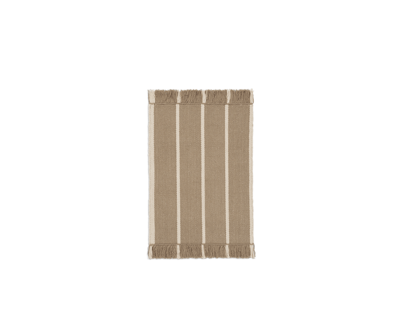 Calm Kelim Mat - Ferm Living Rugs - Dark Sand/Off - white - HORNE