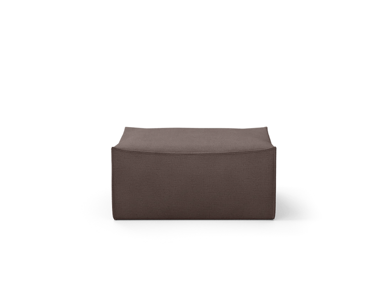 Catena Pouf Square - S500 - Ferm Living Stools + Benches + Ottomans - Loose Drape - Natural - HORNE