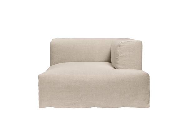 Catena Sofa Chaise Longue Right - L601 - Ferm Living Sofas - Loose Drape - Natural - HORNE