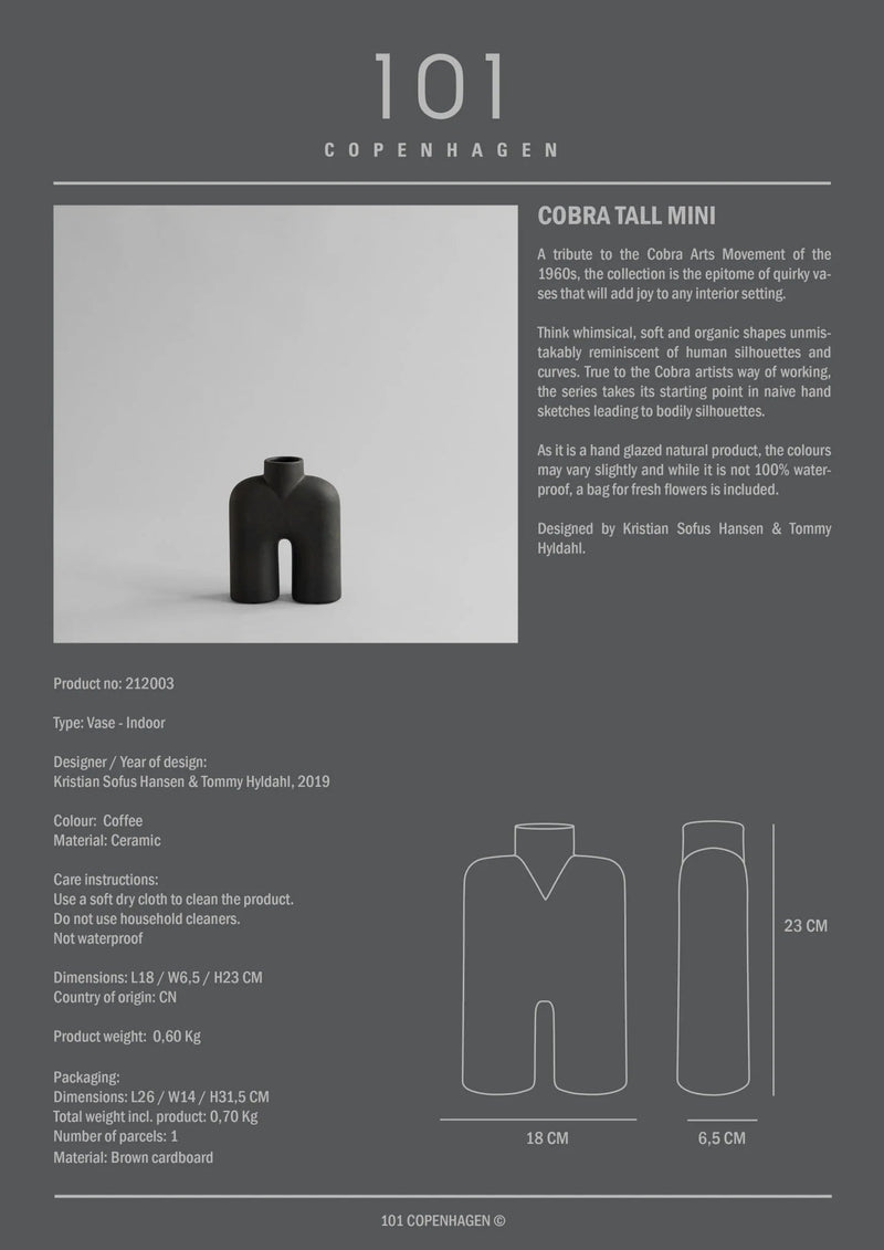 Cobra Vase Tall - 101 Copenhagen Vases - Mini - Bone White - HORNE