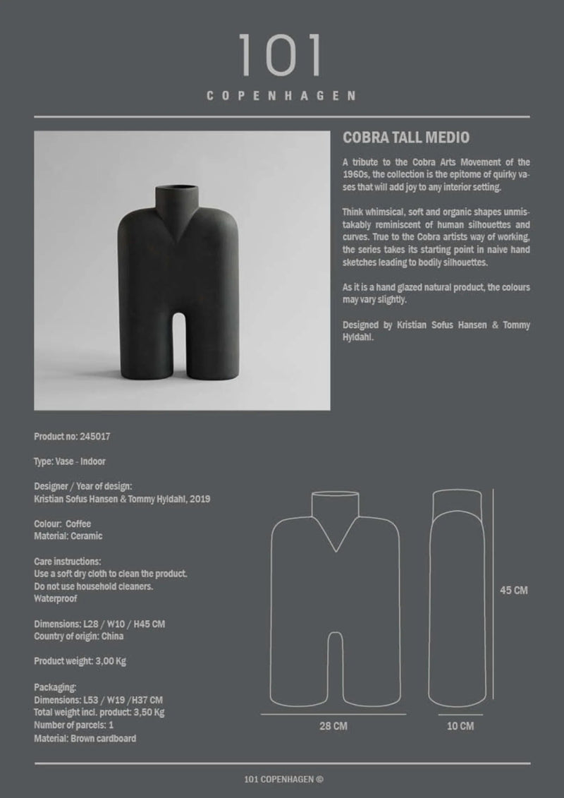 Cobra Vase Tall - 101 Copenhagen Vases - Mini - Bone White - HORNE