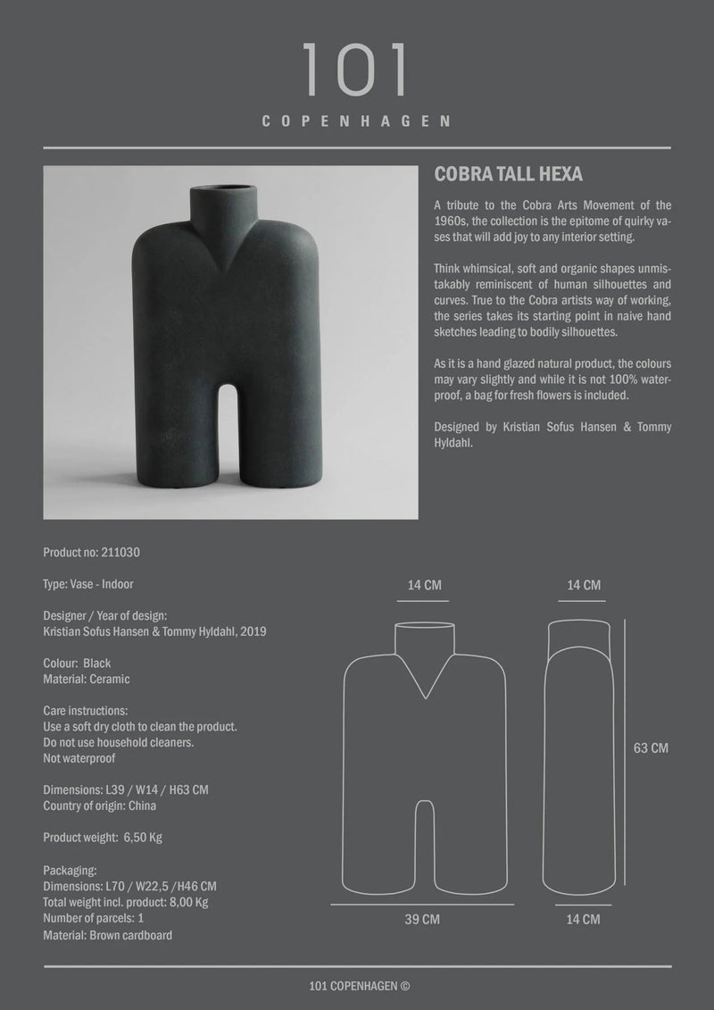 Cobra Vase Tall - 101 Copenhagen Vases - Mini - Bone White - HORNE