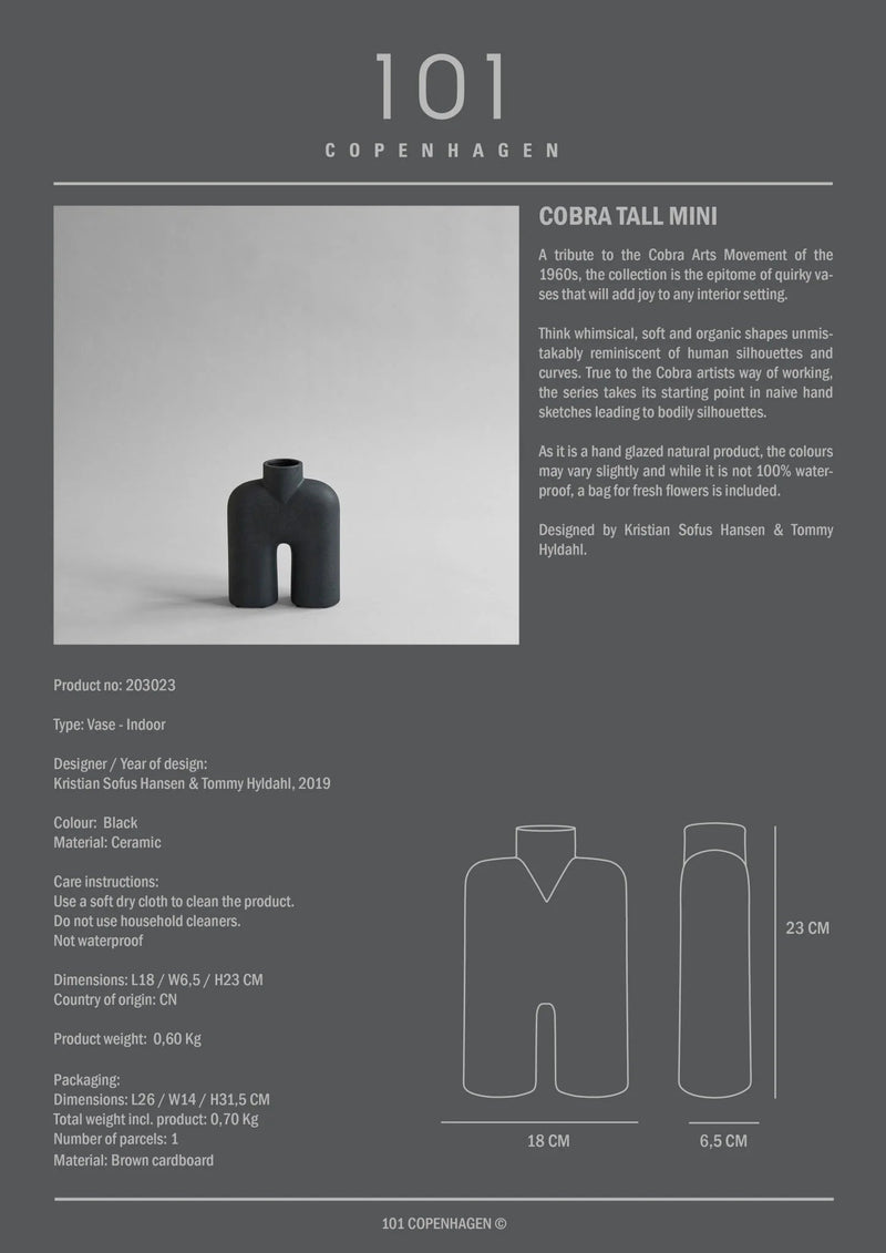 Cobra Vase Tall - 101 Copenhagen Vases - Mini - Bone White - HORNE