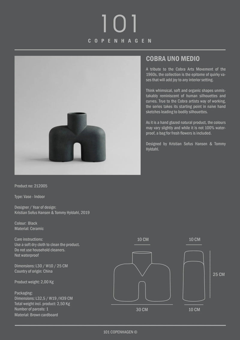 Cobra Vase Uno - 101 Copenhagen Vases - Mini - Bone White - HORNE