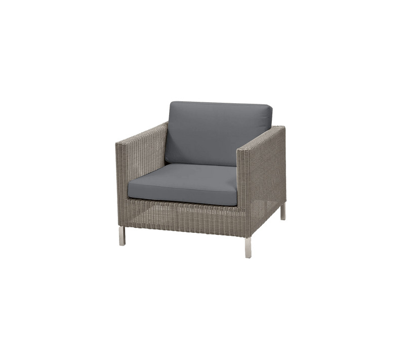 Connect Lounge Chair - Cane Line Outdoor Furniture - Black - Grey Cushion Set - HORNE