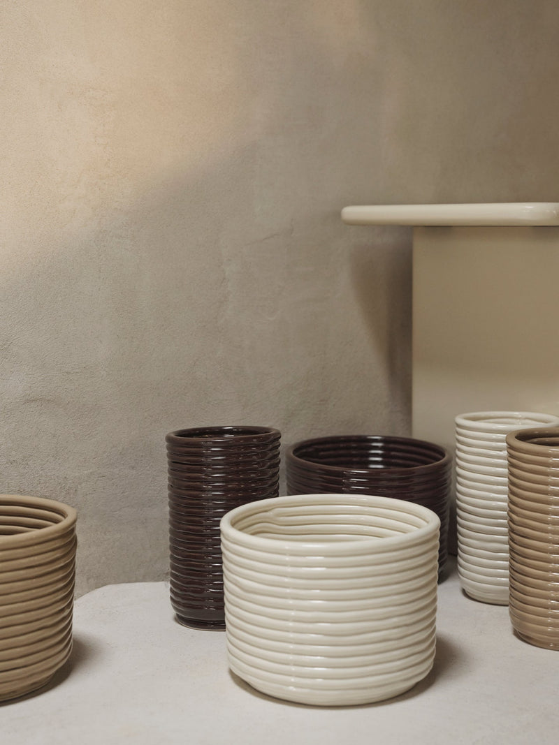 Corduroy Pot - Ferm Living - Pots & Planters - Carob Brown - HORNE