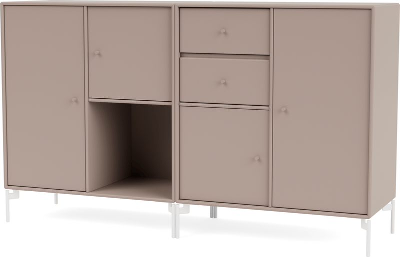 Couple Sideboard - With Legs - Montana - Shelving - Anthracite - Matte Chrome - HORNE