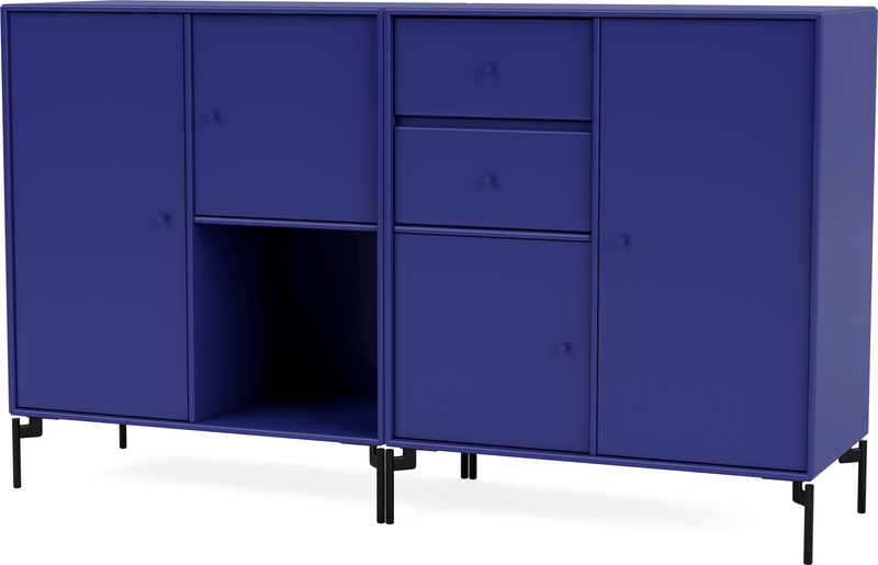 Couple Sideboard - With Legs - Montana - Shelving - Anthracite - Matte Chrome - HORNE