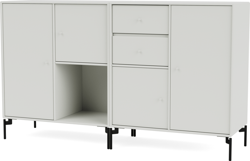 Couple Sideboard - With Legs - Montana - Shelving - Anthracite - Matte Chrome - HORNE