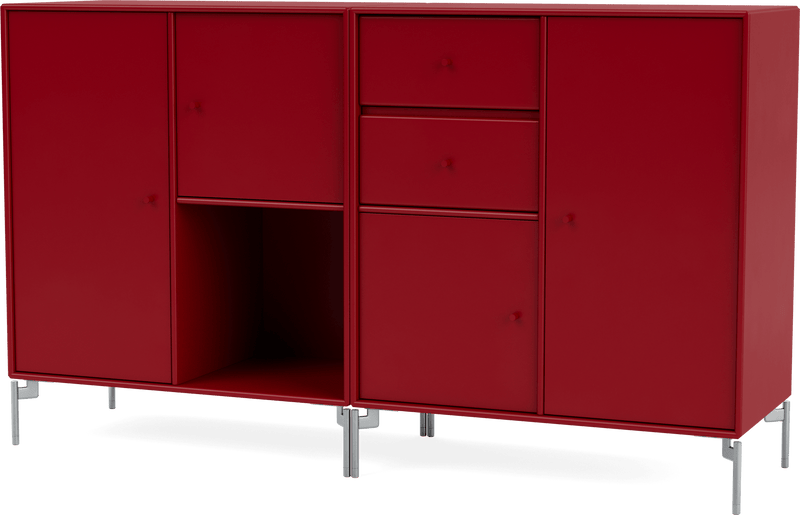 Couple Sideboard - With Legs - Montana - Shelving - Anthracite - Matte Chrome - HORNE