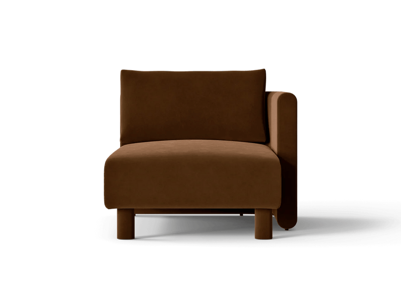 Dase Sofa Chaise Longue - Right - Ferm Living Sofas - Soft Bouclé - Dark Brown - HORNE