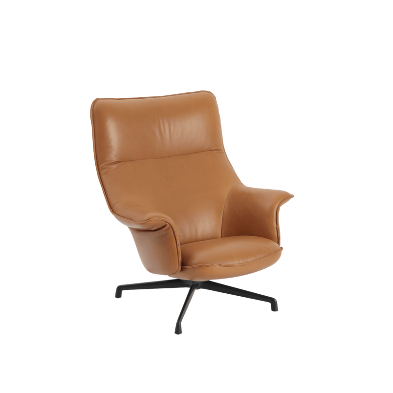 Doze Lounge Chair - Swivel Base - Muuto Chairs - Ocean 80/Anthracite Black - High Back - HORNE