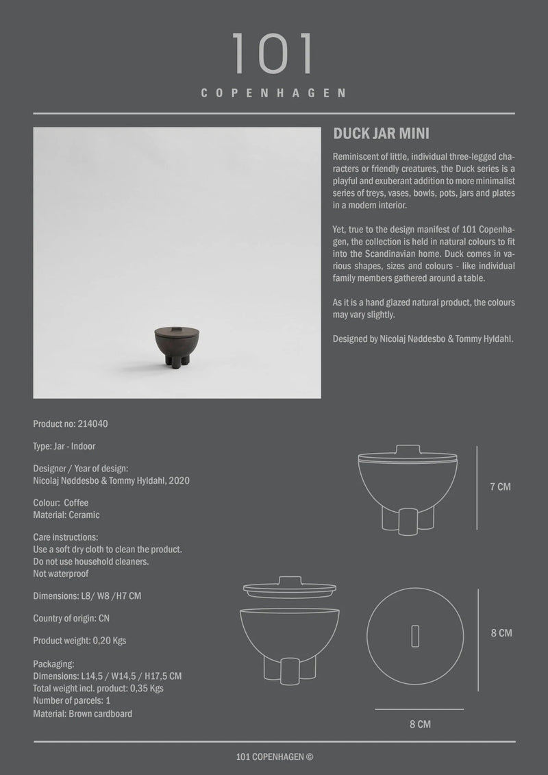 Duck Jar - 101 Copenhagen Storage + Organization - Mini - Coffee - HORNE