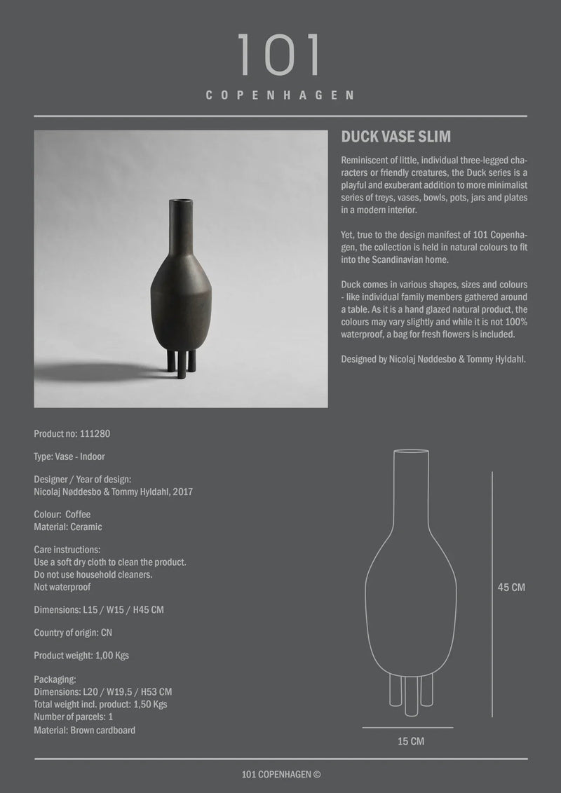 Duck Vase Slim - 101 Copenhagen Vases - Coffee - HORNE