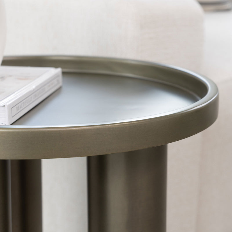 Eclat - Sofia Industrial End Table - Urbia Tables - Industrial Brass - HORNE
