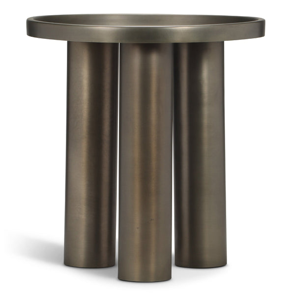 Eclat - Sofia Industrial End Table - Urbia Tables - Industrial Brass - HORNE