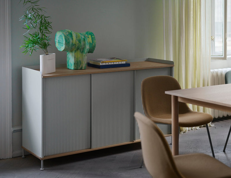 Enfold Sideboard - Tall - 3 shelves - Muuto Sideboards + Cabinets - Black/Anthracite Black - HORNE