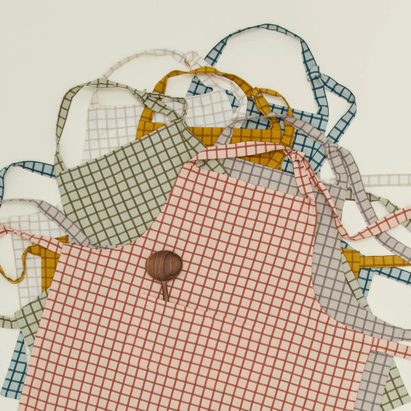 Essential Check Apron - Hawkins New York Kitchen Tools - Ivory/Flax - HORNE