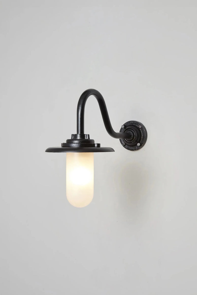 Exterior Bracket Light Swan Neck - 7677 - Davey Lighting Outdoor Lights - Black - Clear - HORNE