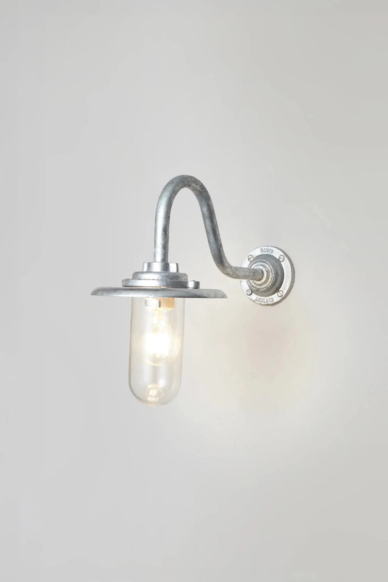 Exterior Bracket Light Swan Neck - 7677 - Davey Lighting Outdoor Lights - Black - Clear - HORNE