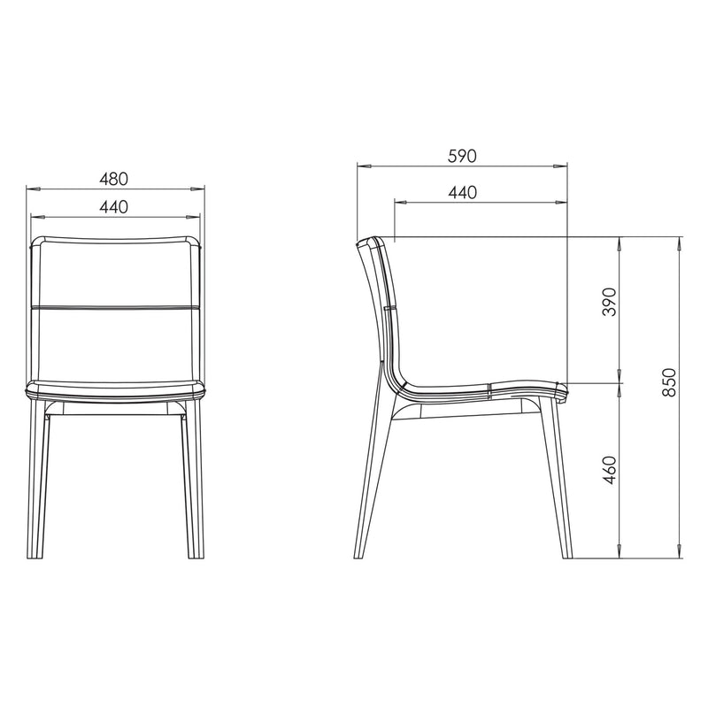Godan Side Chair - Urbia Chairs - Harvest Natural Domasco - HORNE