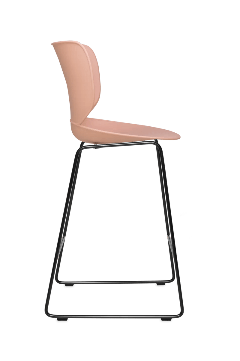 Hana Bar Stool Un - Upholstered Set of 2 - Moooi Stools + Benches + Ottomans - Black - Black - High - HORNE