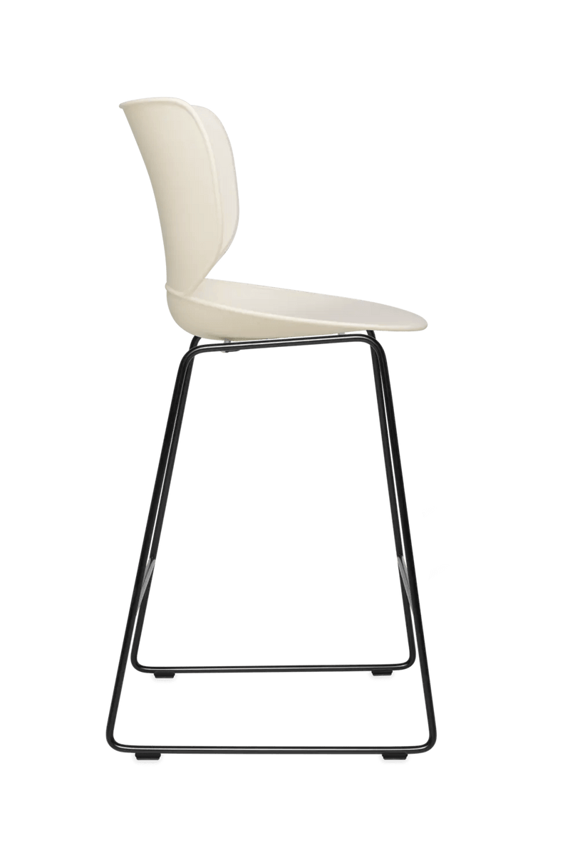 Hana Bar Stool Un - Upholstered Set of 2 - Moooi Stools + Benches + Ottomans - Black - Black - High - HORNE
