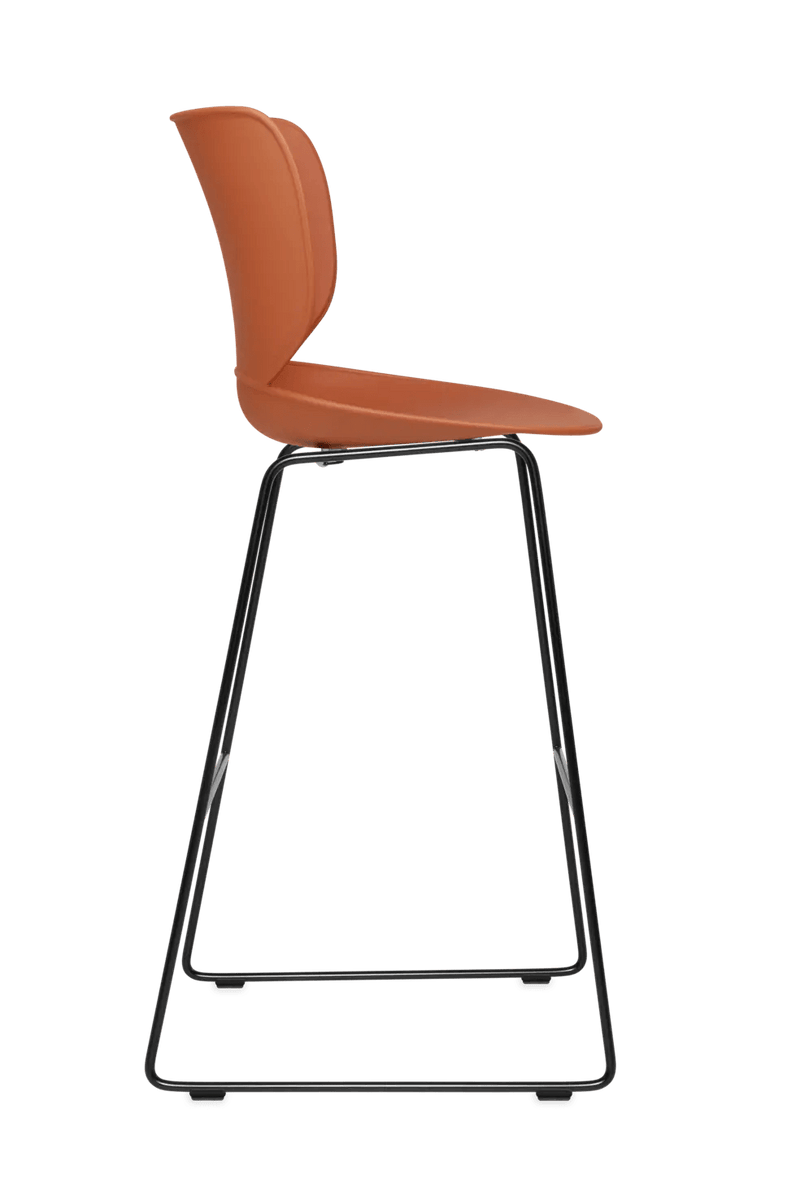 Hana Bar Stool Un - Upholstered Set of 2 - Moooi Stools + Benches + Ottomans - Black - Black - High - HORNE
