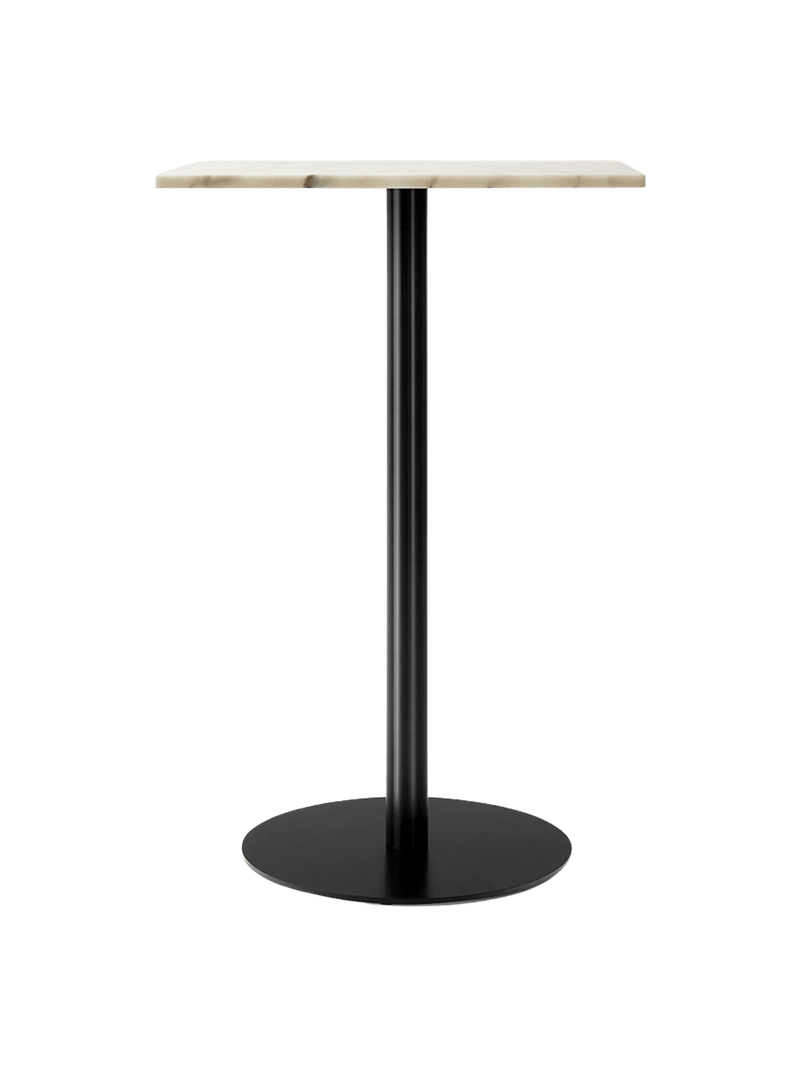 Harbour Column Bar Table - Audo Copenhagen Tables + Desks - Round base - 27.6 × 23.6 in - Black Oak - HORNE